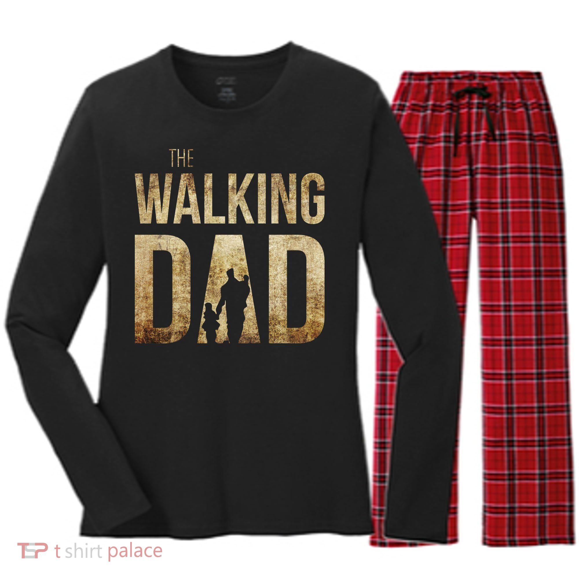 The Walking Dad Women's Long Sleeve Flannel Pajama Set 