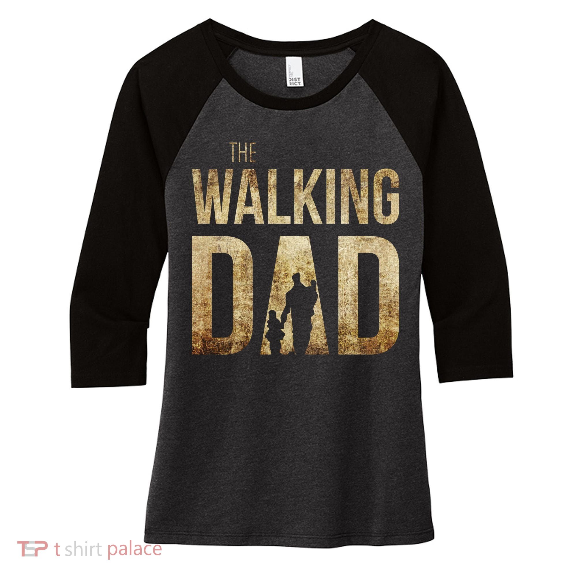The Walking Dad Women's Tri-Blend 3/4-Sleeve Raglan Shirt