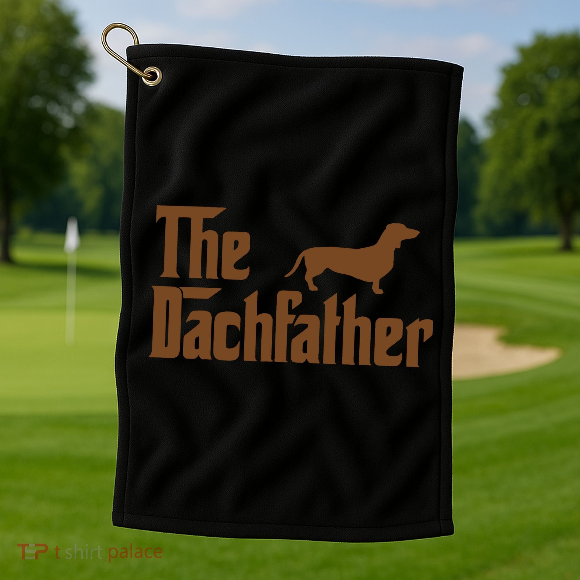 The Weiner Dog Father Funny Dachshund Golf Towel
