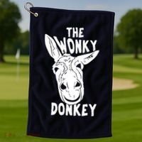 The Wonky Donkey Funny Donkey Lover Farm Animal Golf Towel thumb 1