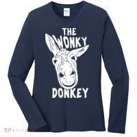 The Wonky Donkey Funny Donkey Lover Farm Animal Women's Long Sleeve Shirt thumb 0
