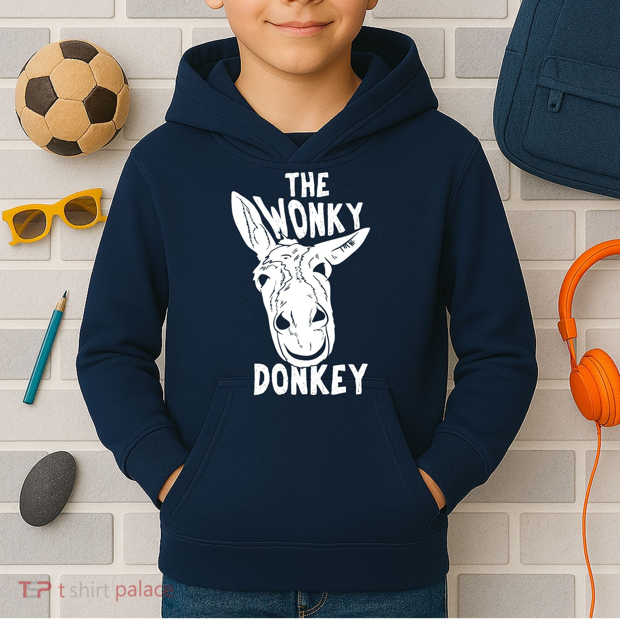 The Wonky Donkey Funny Donkey Lover Farm Animal Kids Hoodie