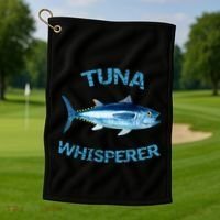 Tuna Whisperer Deep Sea Fishing Tuna Fish Bluefin Tuna Gift Golf Towel thumb 1