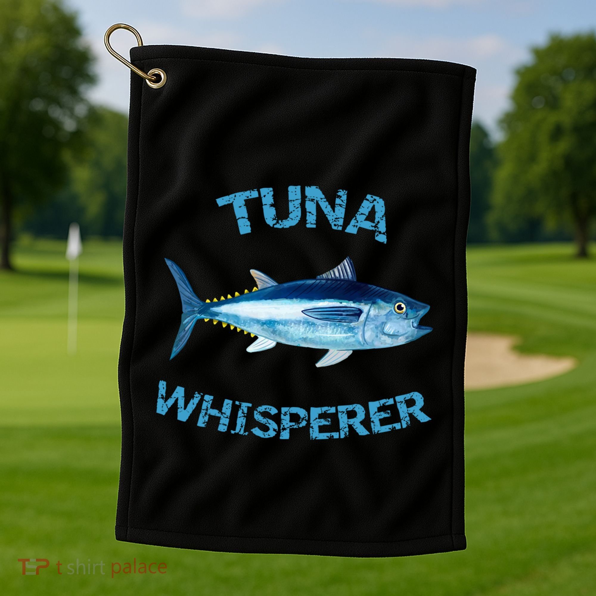 Tuna Whisperer Deep Sea Fishing Tuna Fish Bluefin Tuna Gift Golf Towel