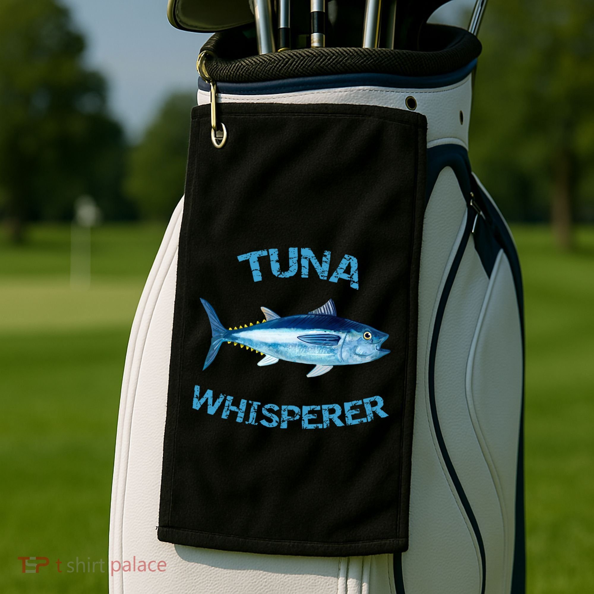 Tuna Whisperer Deep Sea Fishing Tuna Fish Bluefin Tuna Gift Golf Towel