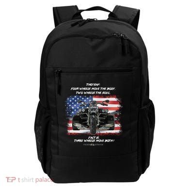 Three Wheels Do Both! USA Flags Trike Gift Backpack