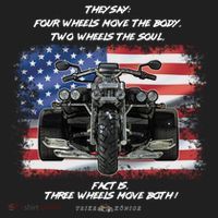 Three Wheels Do Both! USA Flags Trike Gift Crop Fleece Hoodie thumb 2