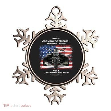 Three Wheels Do Both! USA Flags Trike Gift Ornament