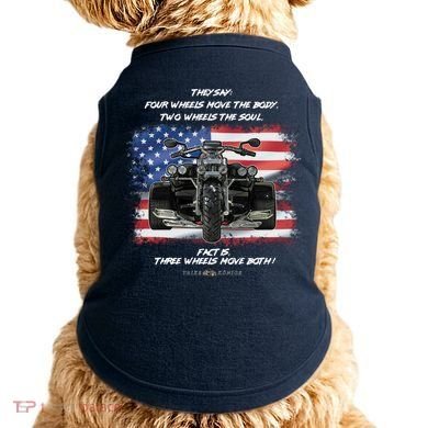 Three Wheels Do Both! USA Flags Trike Gift Doggie Tank