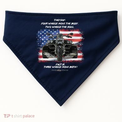 Three Wheels Do Both! USA Flags Trike Gift USA-Made Doggie Bandana