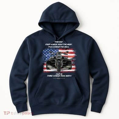 Three Wheels Do Both! USA Flags Trike Gift Hoodie