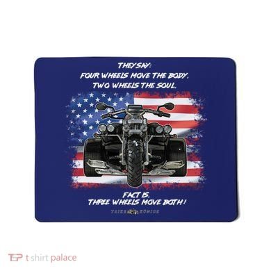 Three Wheels Do Both! USA Flags Trike Gift Mousepad