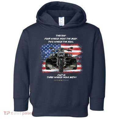 Three Wheels Do Both! USA Flags Trike Gift Toddler Hoodie