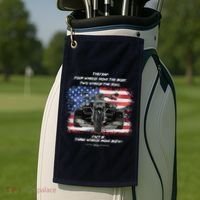 Three Wheels Do Both! USA Flags Trike Gift Golf Towel thumb 2