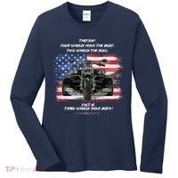 Three Wheels Do Both! USA Flags Trike Gift Women's Long Sleeve Shirt thumb 0