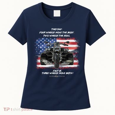 Three Wheels Do Both! USA Flags Trike Gift Women's T-Shirt