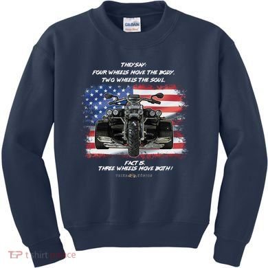 Three Wheels Do Both! USA Flags Trike Gift Kids Sweatshirt