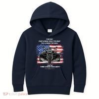 Three Wheels Do Both! USA Flags Trike Gift Kids Hoodie thumb 0