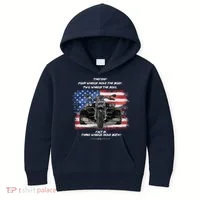 Three Wheels Do Both! USA Flags Trike Gift Kids Hoodie thumb 0