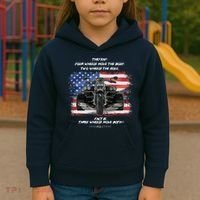 Three Wheels Do Both! USA Flags Trike Gift Kids Hoodie thumb 3