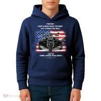 Three Wheels Do Both! USA Flags Trike Gift Kids Hoodie thumb 4