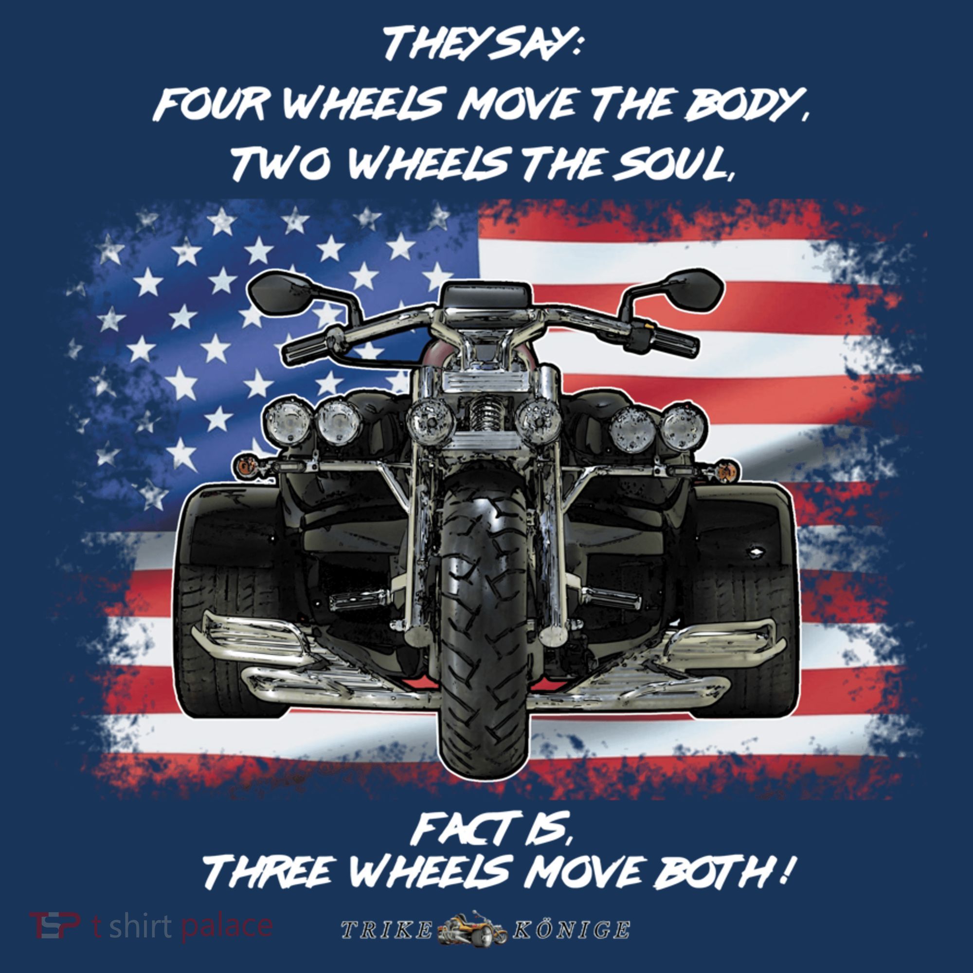 Three Wheels Do Both! USA Flags Trike Gift Tote Bag