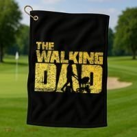 The Walking Dad Father Fathers Day Gift Golf Towel thumb 1