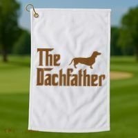 The Weiner Dog Father Funny Dachshund Golf Towel thumb 1