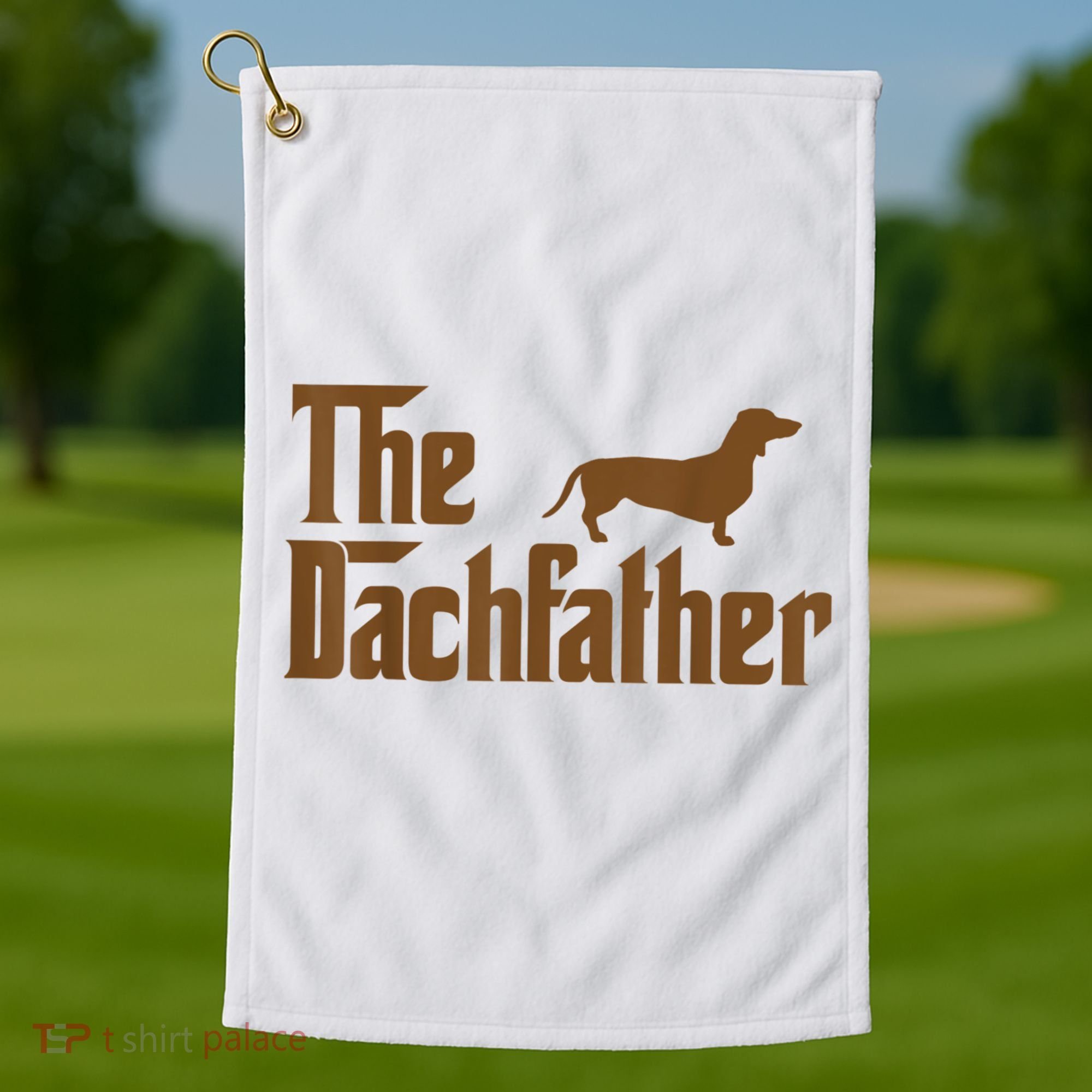 The Weiner Dog Father Funny Dachshund Golf Towel