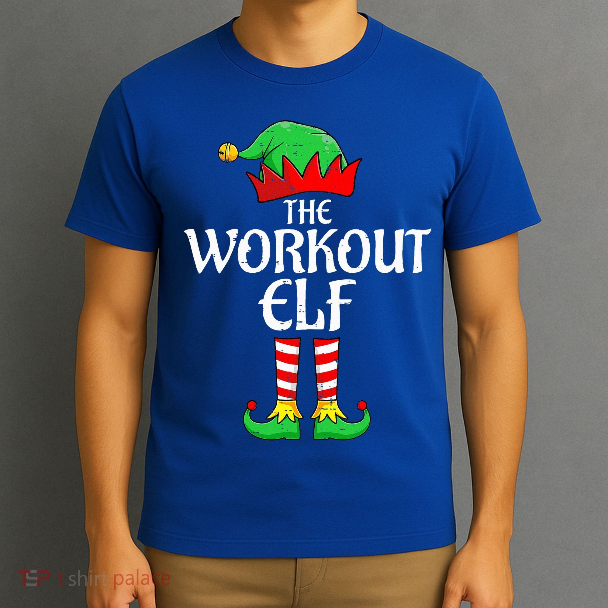 The Workout Elf Xmas Matching Christmas Family Pajama  T-Shirt