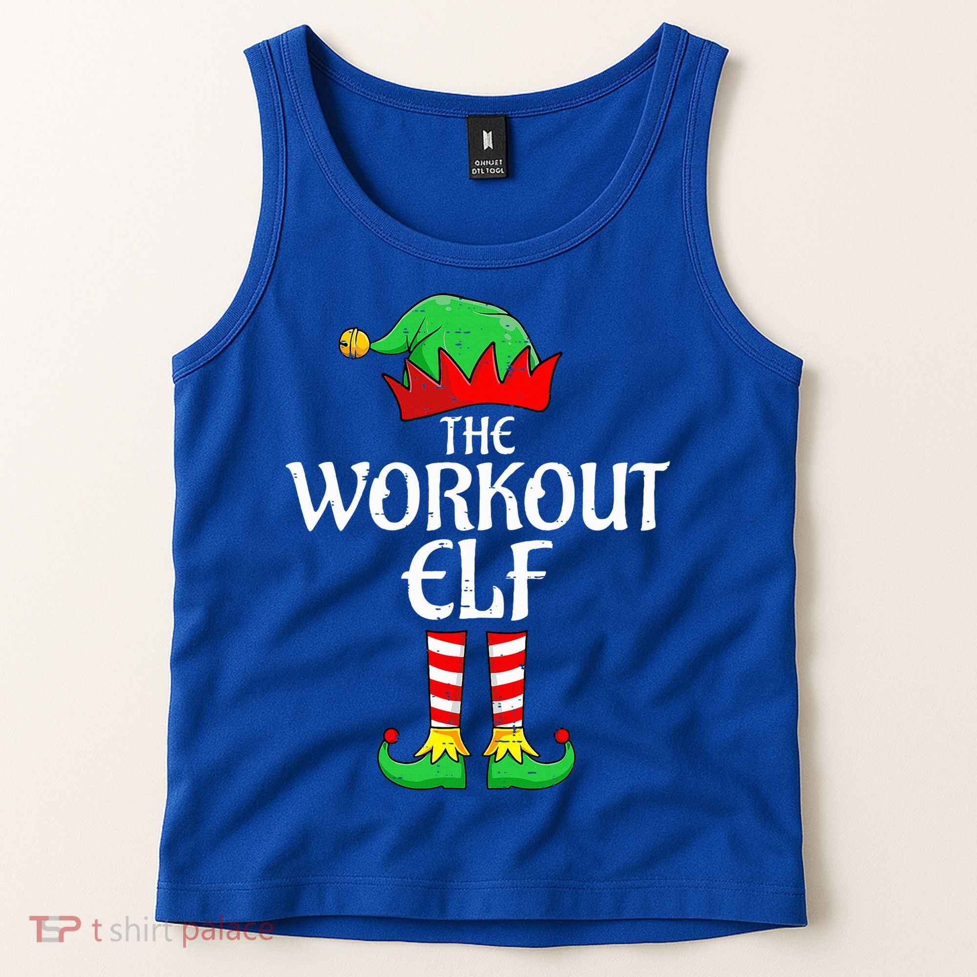 The Workout Elf Xmas Matching Christmas Family Pajama  Tank Top