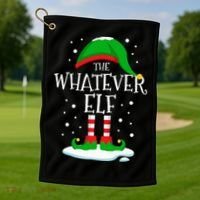 The Whatever Elf Christmas Family Matching Xmas Group Funny Golf Towel thumb 1