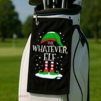 The Whatever Elf Christmas Family Matching Xmas Group Funny Golf Towel thumb 2