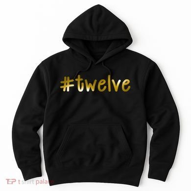 #Twelve 12th Birthday Gold Logo Hoodie