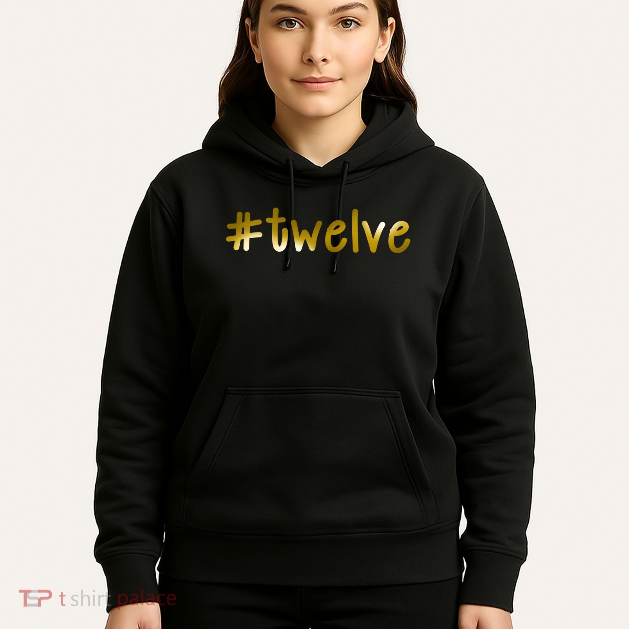 #Twelve 12th Birthday Gold Logo Hoodie