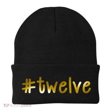 #Twelve 12th Birthday Gold Logo Beanie