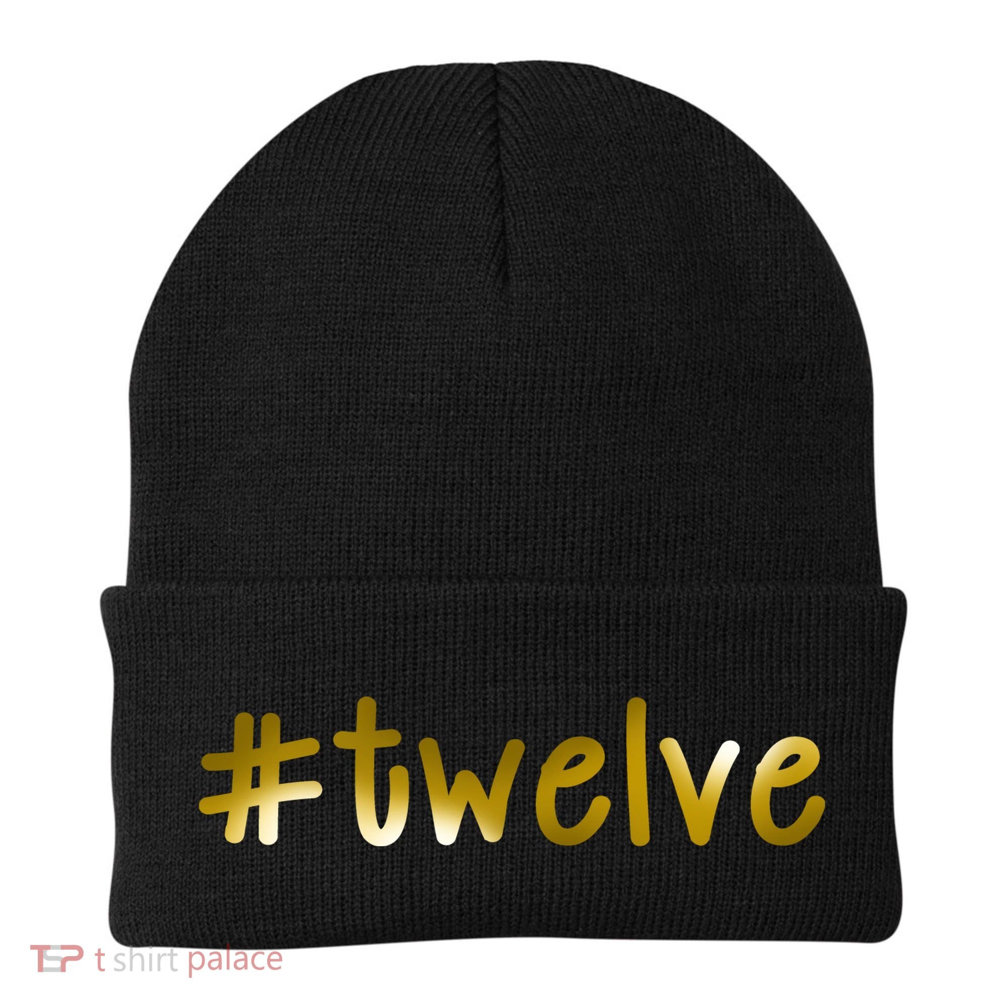 #Twelve 12th Birthday Gold Logo Beanie