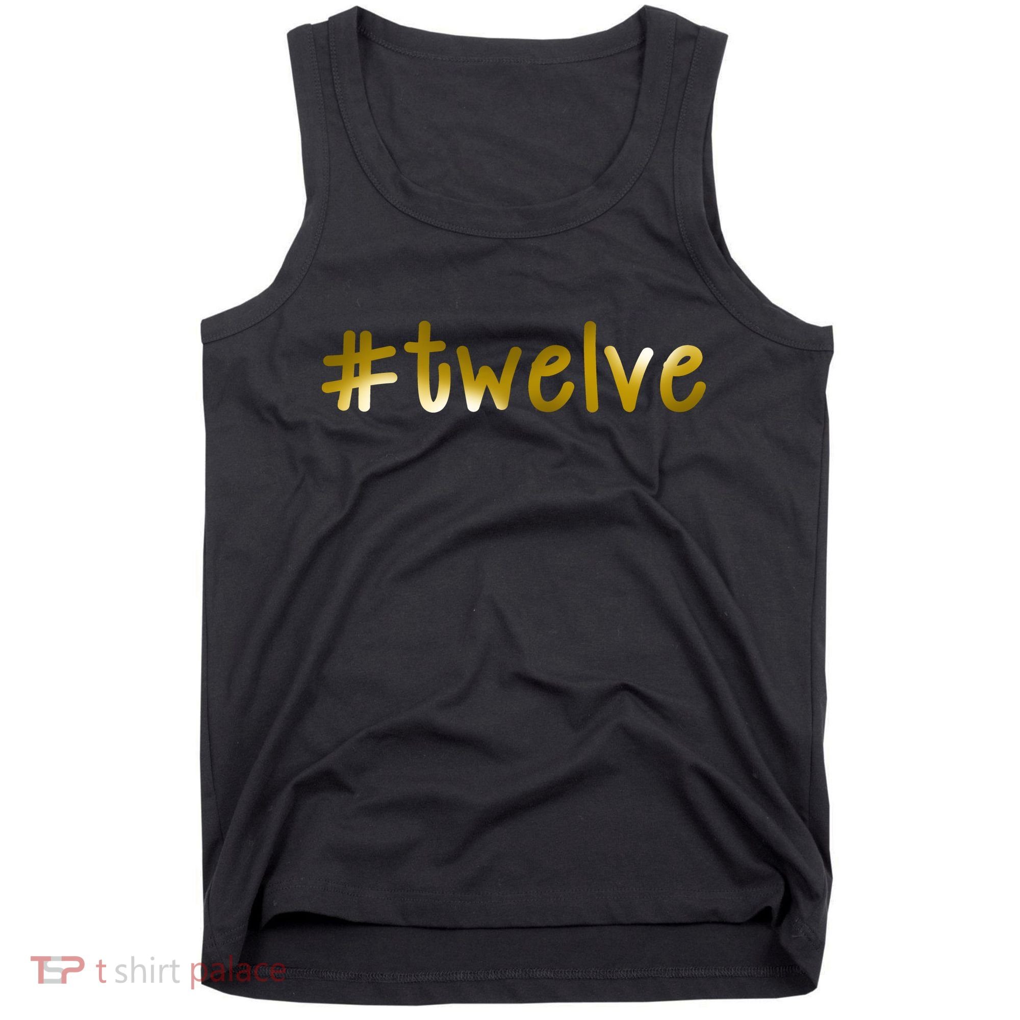 #Twelve 12th Birthday Gold Logo Tank Top