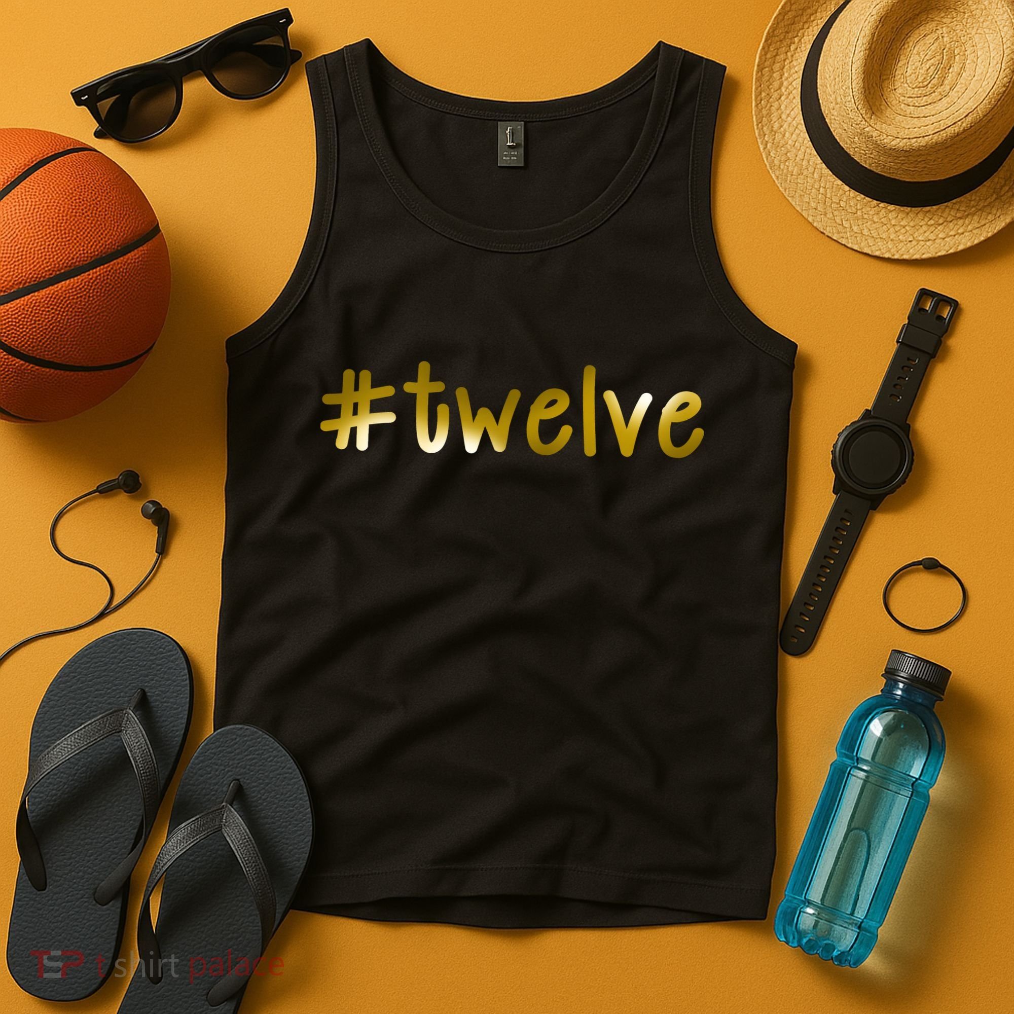#Twelve 12th Birthday Gold Logo Tank Top