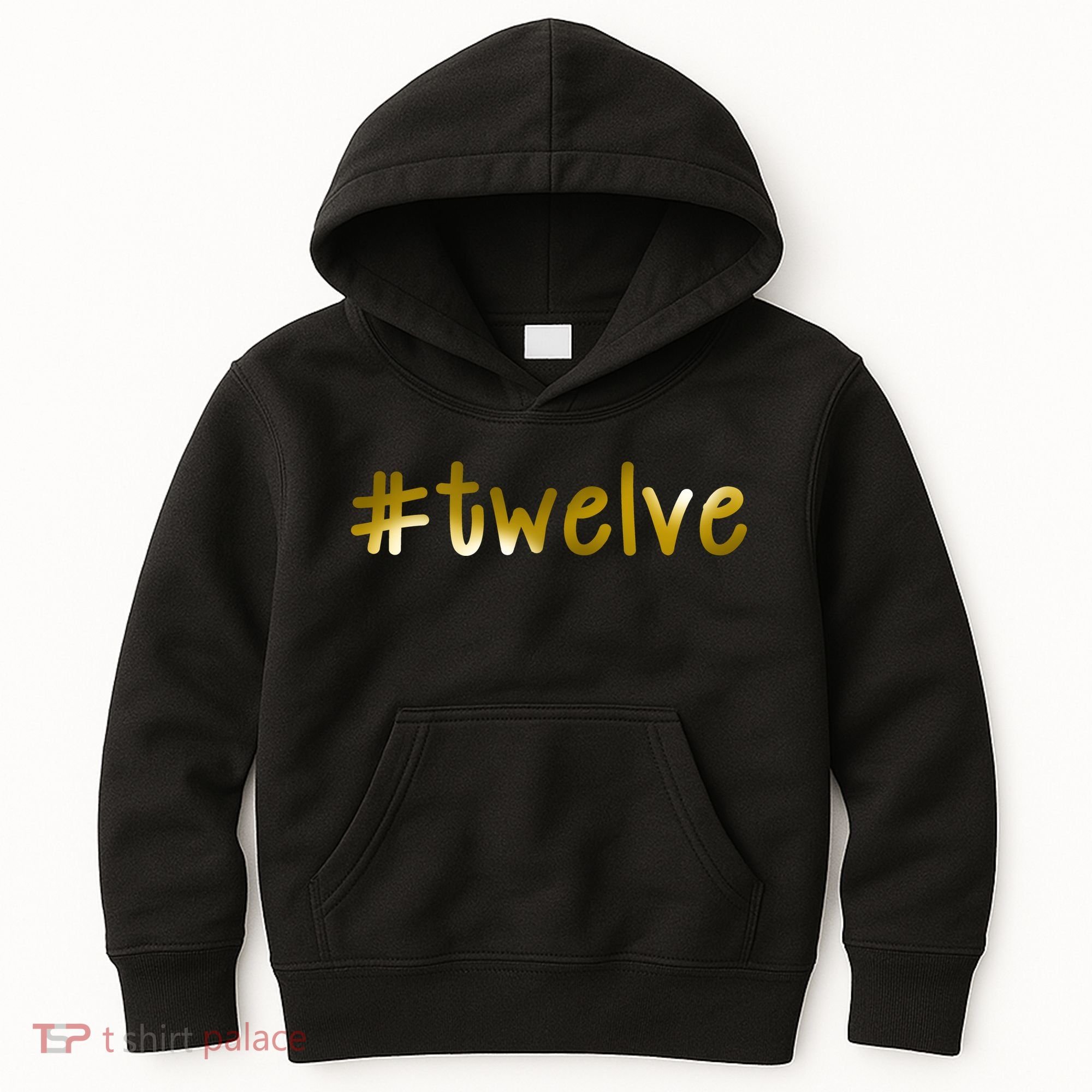 #Twelve 12th Birthday Gold Logo Kids Hoodie