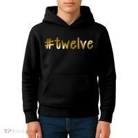 #Twelve 12th Birthday Gold Logo Kids Hoodie thumb 4