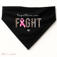 Together We Fight Breast Cancer Awareness Leopard USA-Made Doggie Bandana thumb 0
