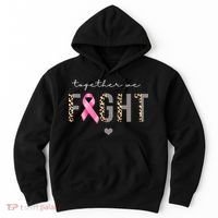 Together We Fight Breast Cancer Awareness Leopard Hoodie thumb 0