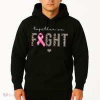 Together We Fight Breast Cancer Awareness Leopard Hoodie thumb 2
