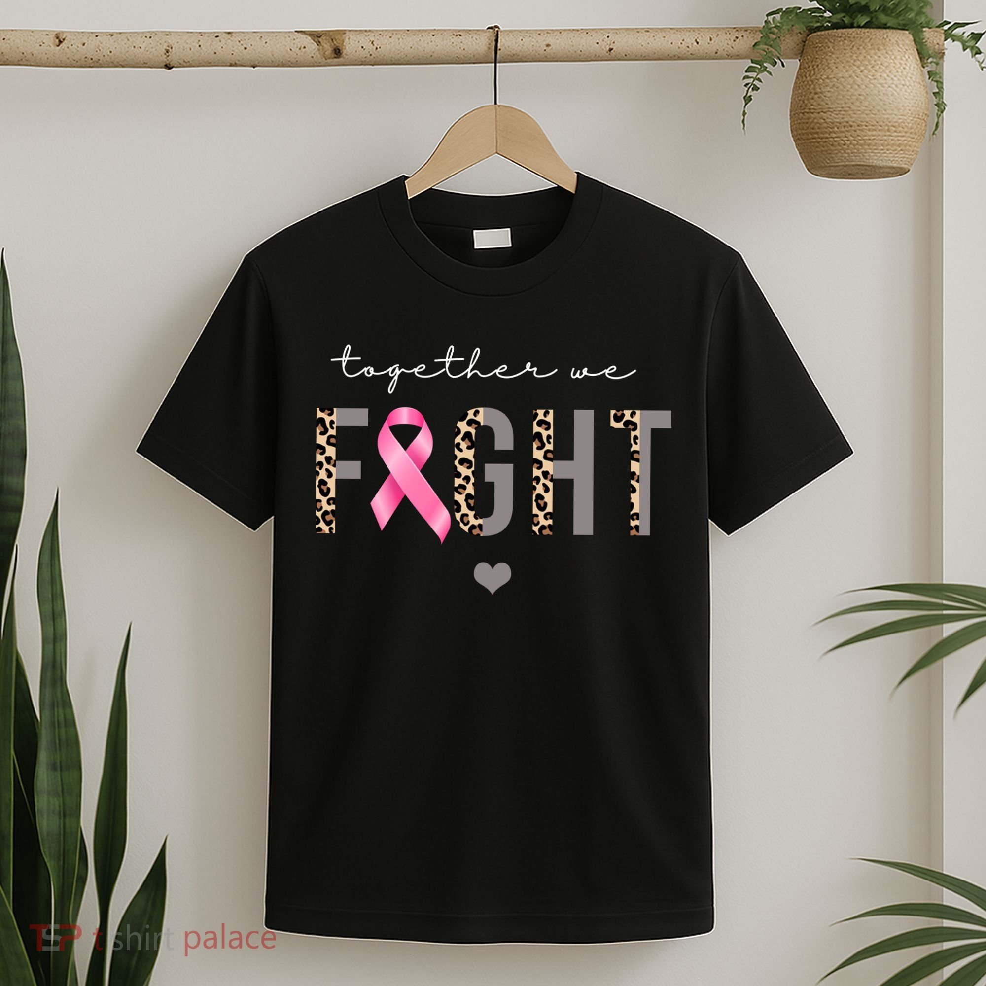 Together We Fight Breast Cancer Awareness Leopard T-Shirt