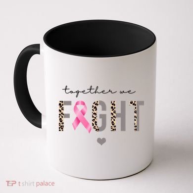 Together We Fight Breast Cancer Awareness Leopard Coffee Mug