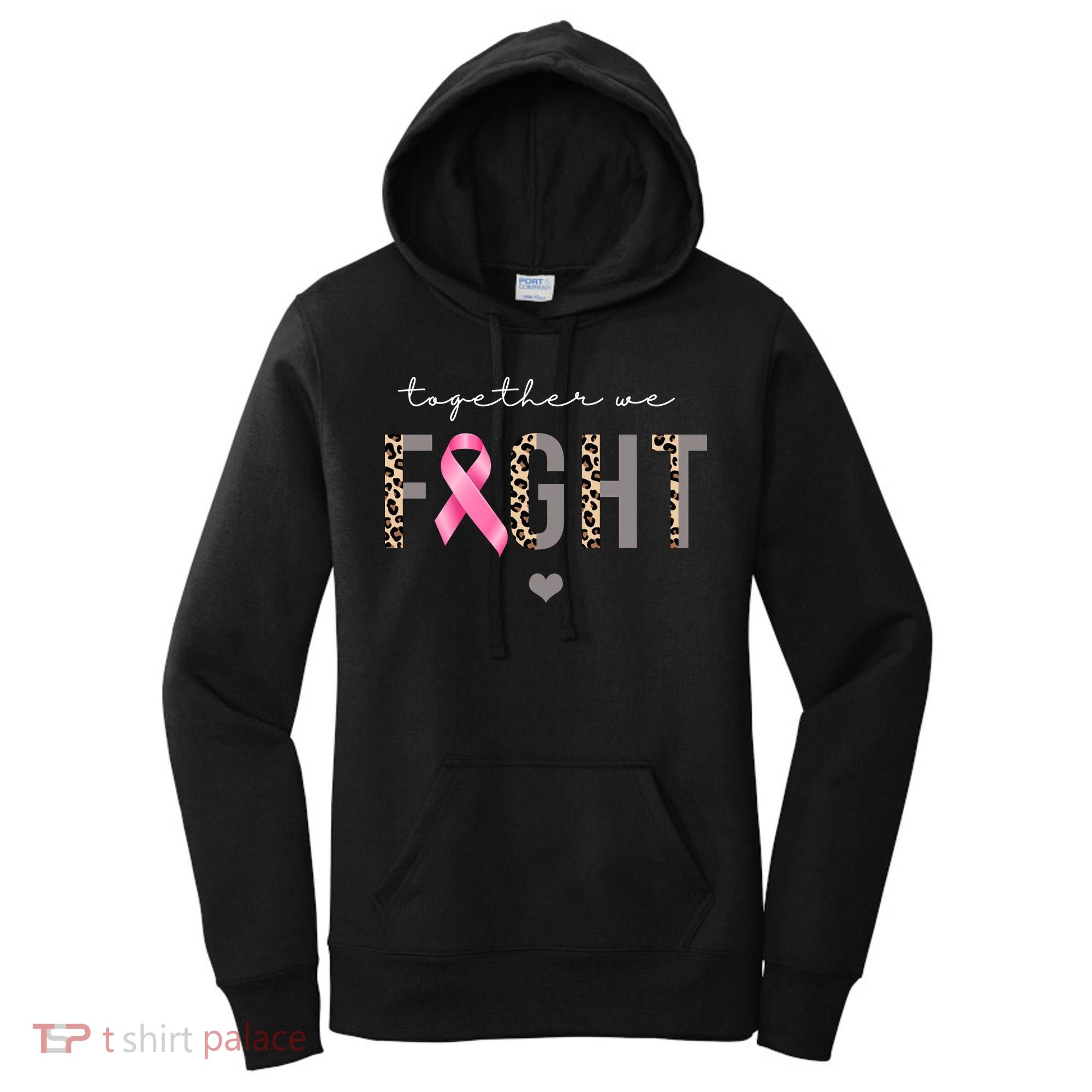 Together We Fight Breast Cancer Awareness Leopard Women's Hoodie