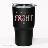 Together We Fight Breast Cancer Awareness Leopard Tumbler thumb 0