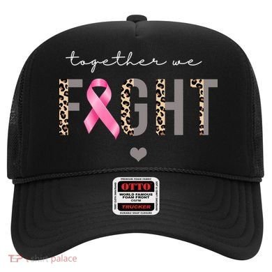 Together We Fight Breast Cancer Awareness Leopard Hat