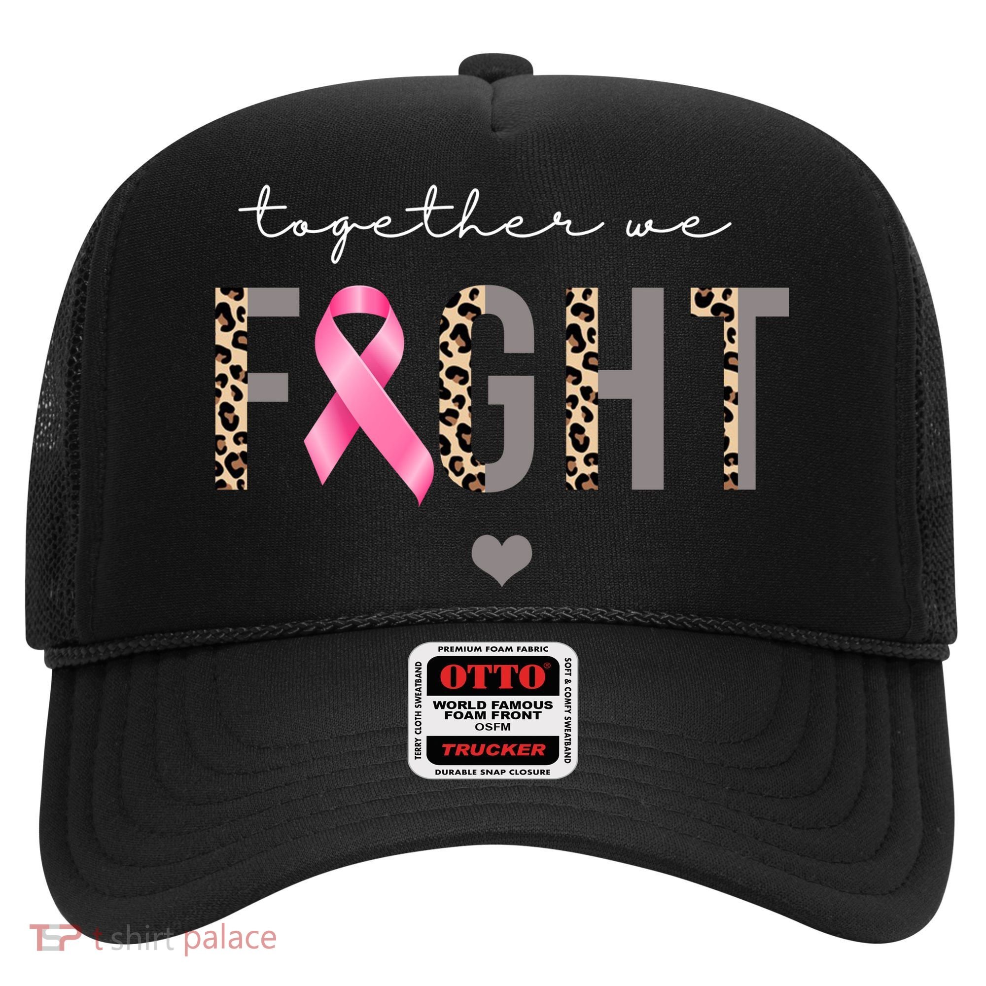 Together We Fight Breast Cancer Awareness Leopard Hat